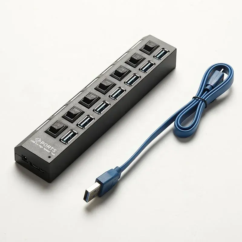 Alta velocidade 4 7 Porta USB 3.0 Hub Mini USB Splitter Multiport Extensão para Computador Desktop PC Xbox PS4 Laptops