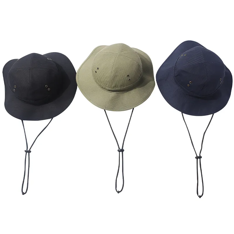 Chapéu boonie personalizado para uso ao ar livre 100% algodão bonés de pescador personalizados de alta qualidade com logotipo bordado