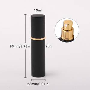 10ml di vendita calda bottiglia di nebulizzatore di profumo in alluminio portatile nero pressurizzato brina con superficie antigelo tappo di tenuta più recente bottiglia di metallo - Product Image 3