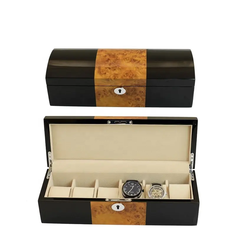 Driklux Personalizzato parti di orologi marrone collezionista orologio scatola di legno di lusso di imballaggio acrilico della cassa per orologi box 6