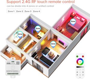 SP630E DC5-24V 2,4 г RF удаленный синий зуб SPI RGB Светодиодные полосы контроллер для WS2811 WS2812B WS2814 SPI Pixel светодиодные полосы контроллер - Product Image 6