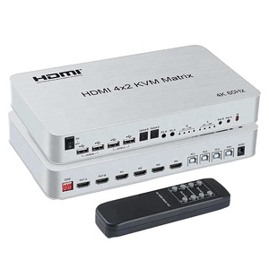 Nuevo diseño 4K 60Hz Matrix 4x2 HDMI 2,0 KVM Switch HDMI 4x2 Matrix Switch 4x2 HDMI KVM Matrix Switcher con EDID - Product Image 1