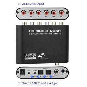 Decodificador de Audio Digital AC3/DTS, 5,1 canales, decodificador de sonido Digital a caja convertidora analógica 5,1