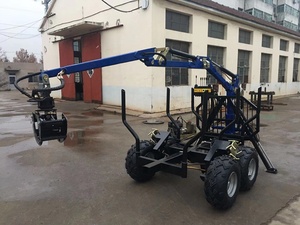 Máquina forestal 1,5 T ATV Car Logging Hauler Trailer Log Skidder Trailer con cabrestante de control remoto