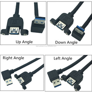 免费样品快速下降运输USB 2.0 b型母面板安装电缆角度微型usb电缆