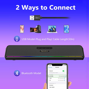RGB LED Display Wireless <strong>Computer</strong> Speakers 5W Output Power USB C Powered Surge Clear Sound for Desktop PC Laptop <strong>Monitor</strong> - Product Image 5