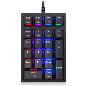 MOTOSPEED K24数字机械键盘USB有线21键数字键盘RGB背光键盘电脑记事本OSU游戏玩家红蓝开关 - Product Image 1