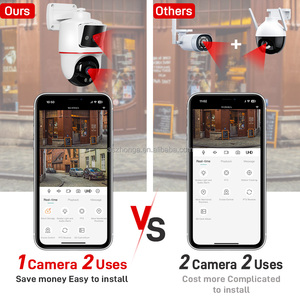 Smart Home sistema di sicurezza IP sicurezza Wireless Wifi CCTV 4MP fotocamera a doppia lente schermo di visualizzazione luci Flash Mini telecamera di rete
