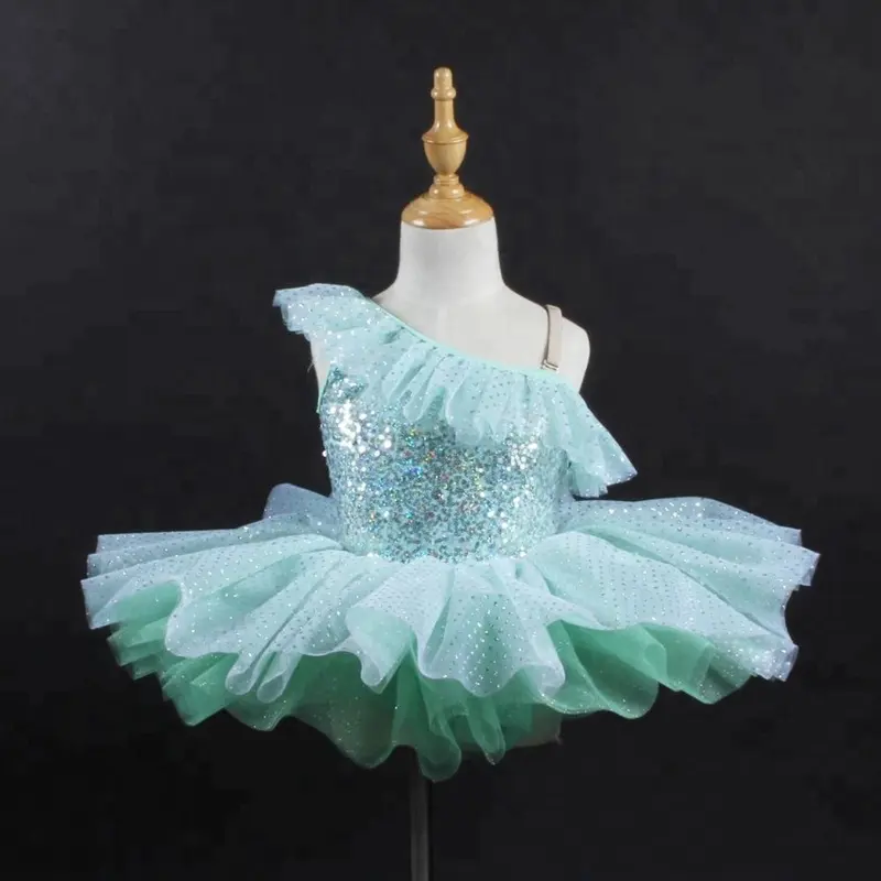 DL071 bebê meninas saia bonito vestido de tutu de balé trajes da dança dancewear desempenho vestido de ballet para crianças saias tutu brilho
