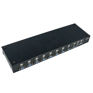 <strong>8</strong> Port <strong>KVM</strong> <strong>Switch</strong> VGA USB Console <strong>8</strong> in <strong>1</strong> Out With Button Connects Printer Keyboard Mouse Display Device