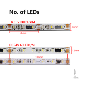 DMX indirizzabile DMX512 LED Pixel Light Strip RGBW RGBWW 4 in 1 SMD 5050 IC esterno TM512AC DC 12V 24V 60leds/M 5M IP20 65 67 68 - Product Image 4