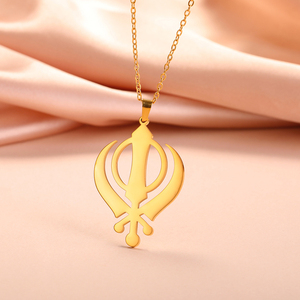 Klasik kesim pürüzsüz kılıç kolye sembol dini koruma muska Khanda kolye - Product Image 2