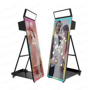 Social Media Photo Booth Air Drop All in One <strong>Computer</strong> 43 Inch Touch Panel Photo Booth Lighted Selfie Mirror Photo Booth Machine - Product Image 5