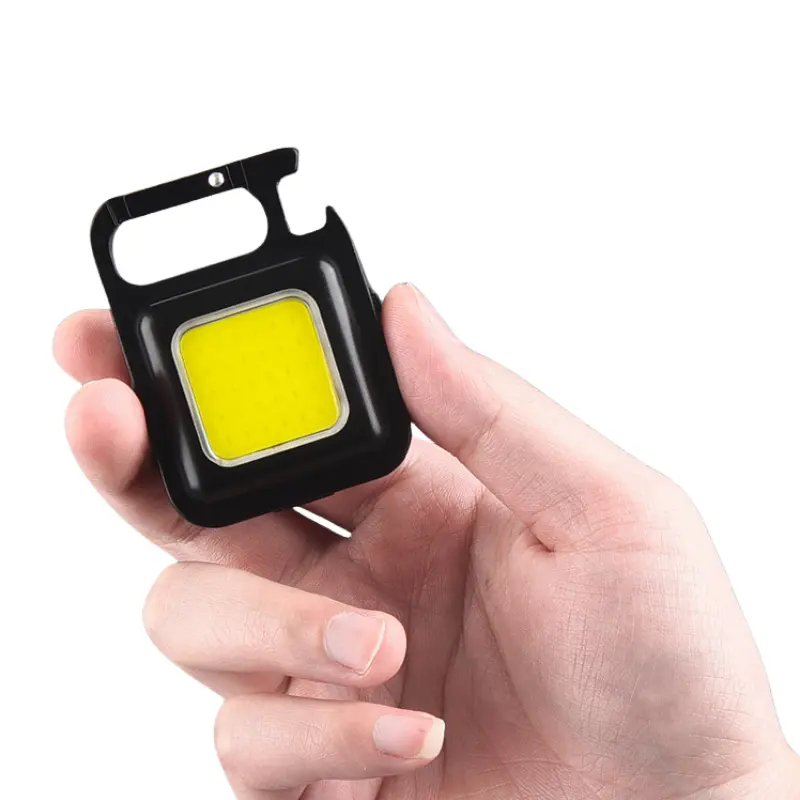 스몰 사이즈 충전식 휴대용 포켓 방수 마그네틱 COB Led 캠핑 키 체인 손전등/키 체인 빛