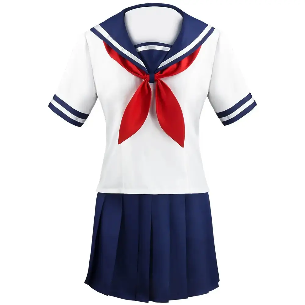 Japonés Yandere simulador Ayano Aishi Cosplay disfraz escuela chica uniforme marinero azul plisado falda conjunto