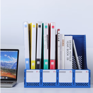 TANGO Office Desktop Multi-layer Storage <strong>File</strong> Rack Plastic Data Basket Four Link Blue <strong>File</strong> Rack - Product Image 2