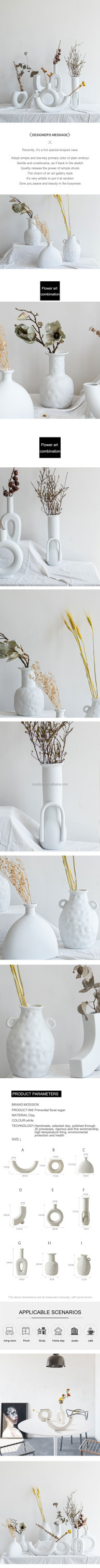 ODM Custom Logo Home Decorative Decor Modern Nordic Flower Ceramic Vase