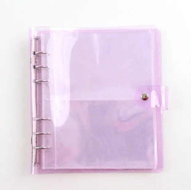 סיטונאי ריק PVC ברור פלסטיק צבע שקוף כיסוי רופף עלה גיליון קלסרים סגנון אלבום תמונות עם לוגו