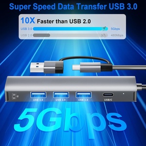 Hub USB C 5-in-1 con Ethernet 4x USB 3.0 + Gigabit LAN per MacBook, IPad, Laptop - Product Image 4