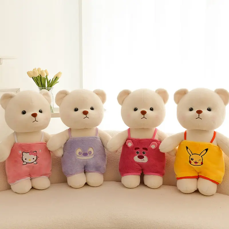 Bonito Teddy Bear Stuffed Animals com Costume Plush Cloth Boneca pequena para meninas do bebê Namorada Valentines Aniversário Dia de Natal