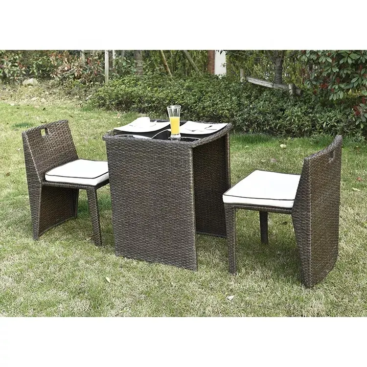 3 pezzi mobili in rattan set da balcone all'aperto set da giardino bistrot