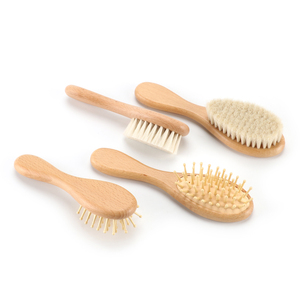Abeis แปรงขนแพะสำหรับเด็กแรกเกิด,ชุดแปรงและหวีไม้สำหรับเด็กทารก - Product Image 5