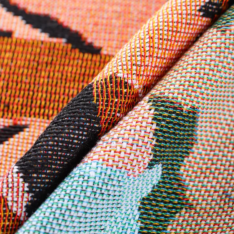 Großhandel individuell gestrickte gewebte Polyester Baumwolle Jacquard Faden werfen Tapisserie Decke