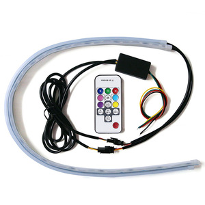 ไฟล้อมรอบ RGB พร้อมรีโมทคอนโทรลเพื่อควบคุมแถบสี Led ไฟเลี้ยว100% สัญญาณไฟนำทางกันน้ำสำหรับรถยนต์ - Product Image 2