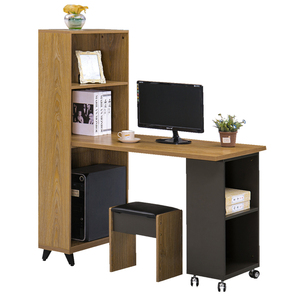Mesa de escritorio esquinera para ordenador, escritorio de madera con silla para el hogar - Product Image 3