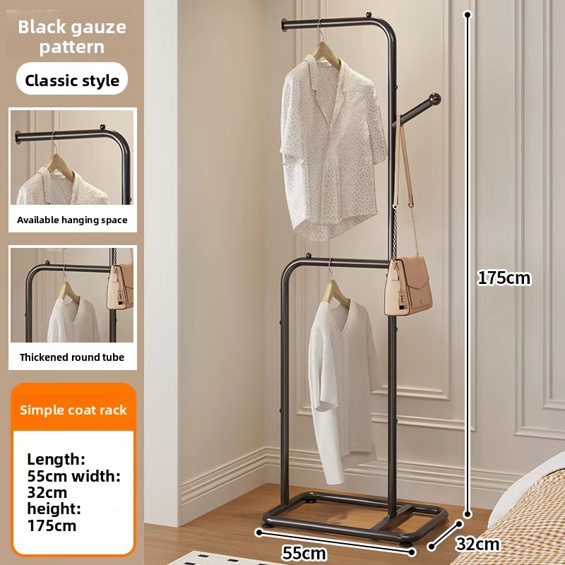 Tubo redondo engrosado de gasa negra + almohadillas ajustables para los pies-55cm