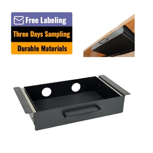 Schuif Uit Bevestiging Onder Bureau Lade Voor Kantoor Staande Bureaus Koolstofstaal Onder Mount Met Kabel <span class=keywords><strong>Management</strong></span> Pull-Out - Product Image 1