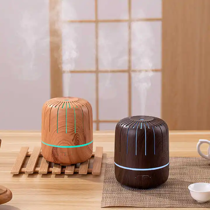 Electric Wood Grain Home Ultrasonic Humidifier Scent Aroma Essential Oil Diffuser