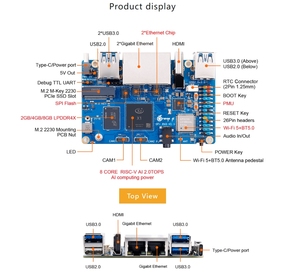 Arancione Pi RV2 2GB 4GB 8GB RAM LPDDR4 8-Core RISC-V 2top AI CPU Computer a scheda singola - Product Image 6