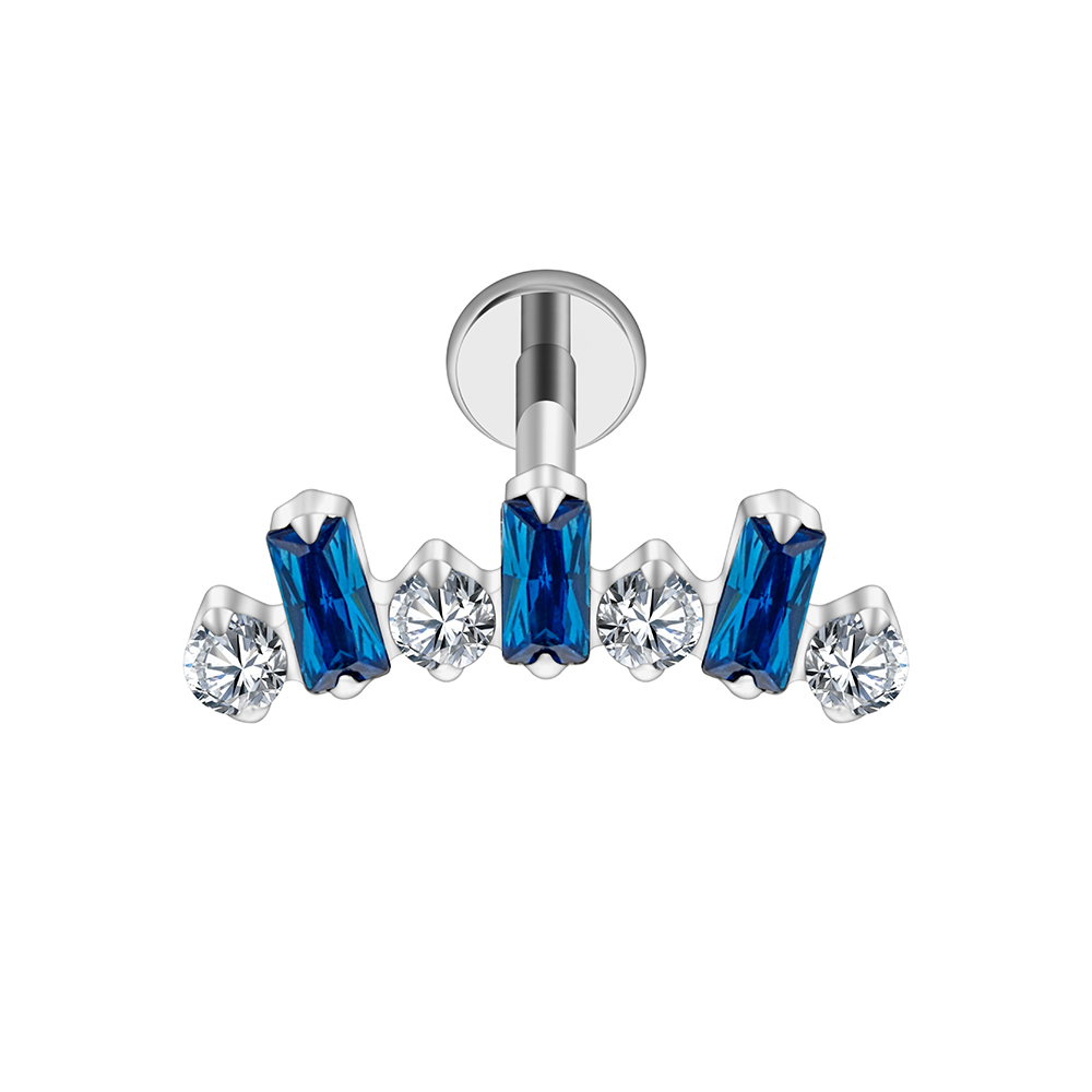 Steel/Clear+Sapphire Blue