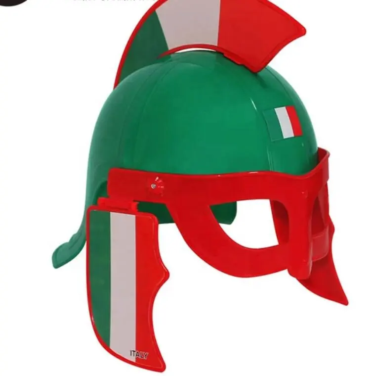Ek 2024 Italië Voetbalfans Pp Hoed In Italiaanse Vlag Kleur Plastic Helm Cosplayhoed