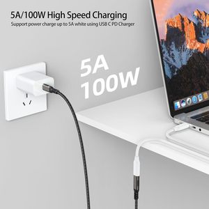 ZOGUO 100W สายชาร์จ10Gbps USB C EXTENSION 4K วิดีโอ Transfer USB 3.1 Gen 2 NYLON Type-C คอมพิวเตอร์ถักเปียชายหญิง - Product Image 5