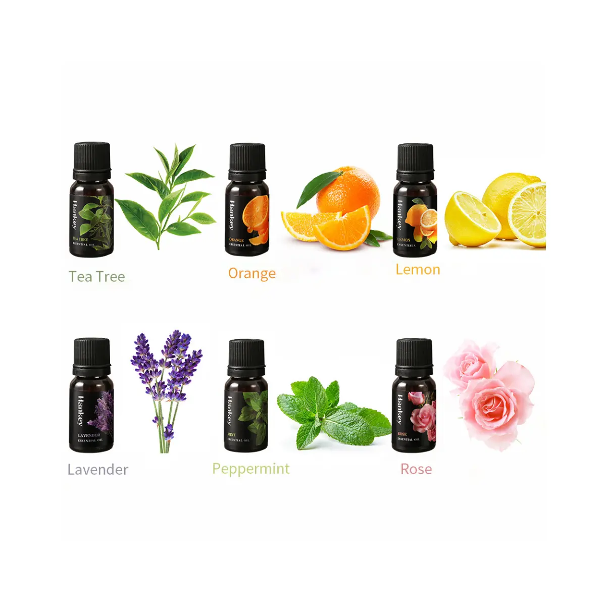 100% Organic Pure Essential Oils 10Ml Natural Lavender Lemon Orange Peppermint Tea Tree Rose Extract Aromatherapy Massage Oil
