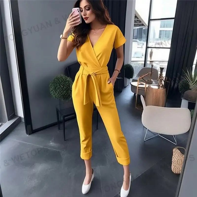 Custom Pants 2023 Women Clothing Fashion Summer Bodycon Jumpsuits Pants Girls' Winter Clothes One Piece Jumpsuits For Ladies