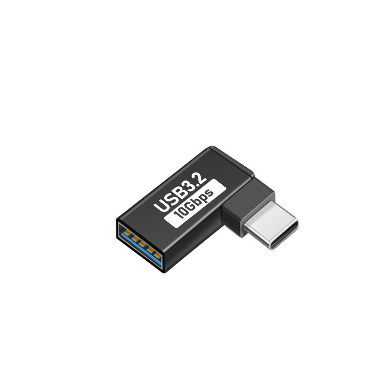 หัวต่อ USB หญิงไป Type-C ชายแบบข้อศอก