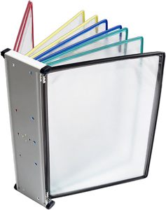 Sistema de visualización y referencia de montaje en pared con 10 bolsillos tamaño carta en colores surtidos - Product Image 1