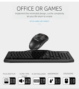 Full-Size USB Plug-and-Play <strong>Keyboard</strong> and <strong>Mouse</strong> Combo with Optical 3 Button <strong>Mouse</strong> - Product Image 5