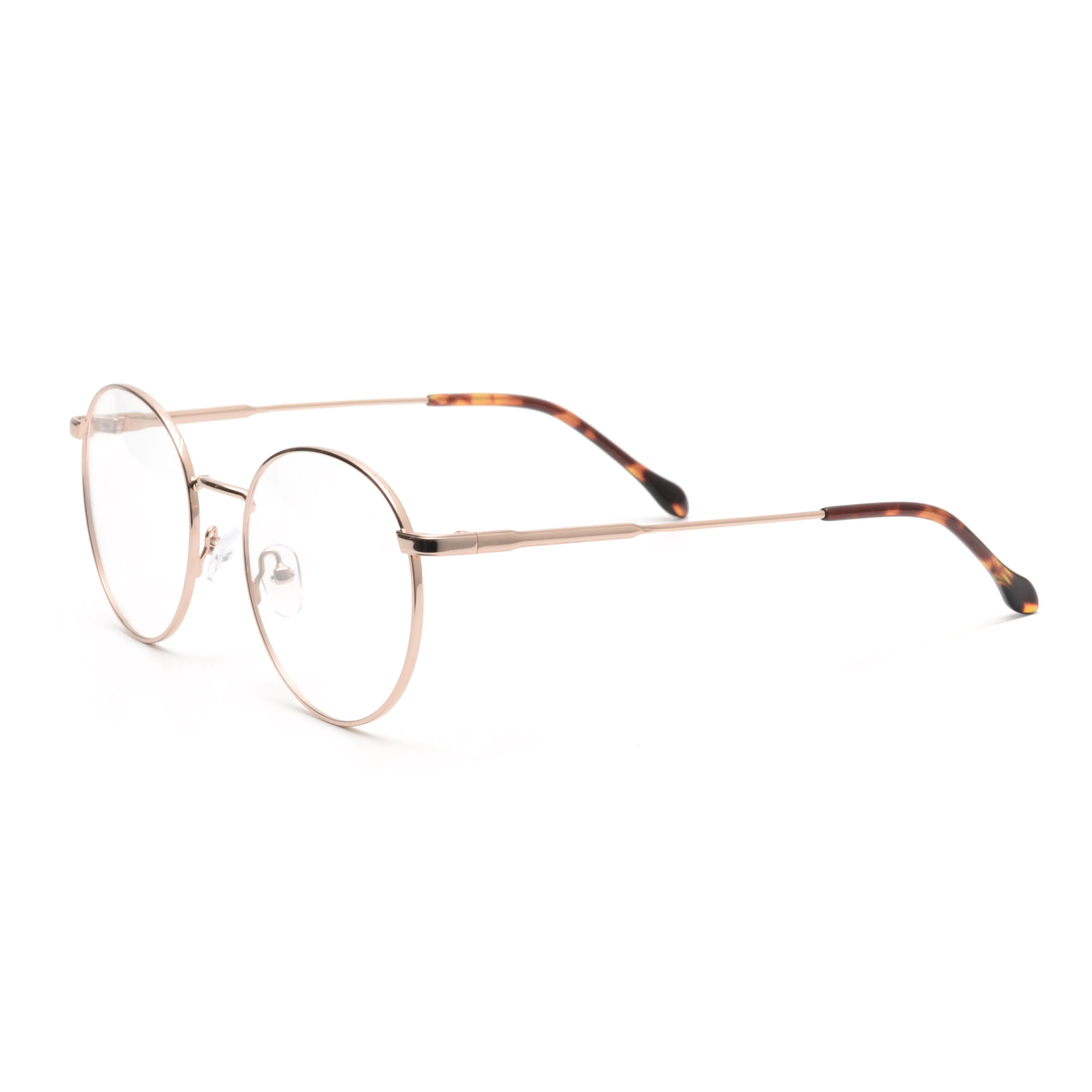 Vintage klasik yuvarlak gözlük çerçeveleri Metal gözlük çerçeveleri erkek kadın toptan optik gözlük çerçevesi