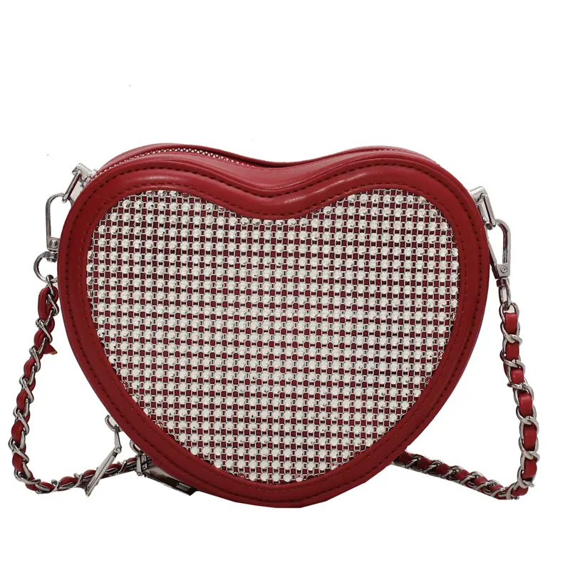 Best Seller Valentine Purses Bright Drill Simple Women Handbags Casual Designer Handbags Heart Shape Handbags For Women Luxury