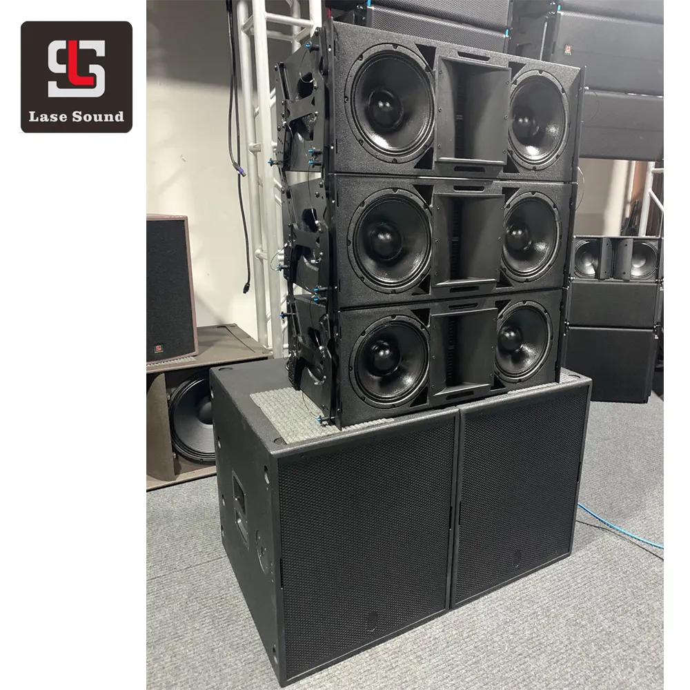 Professionale di alta qualità Audio alimentato all'aperto linea Array attivo DJ Speaker 1200W sistema Audio in legno per concerti