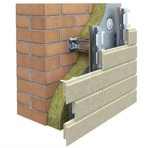 Sistema di rivestimento della facciata in pietra di marmo regolabile in lega di alluminio tipo T-type staffa tipo C - Product Image 1