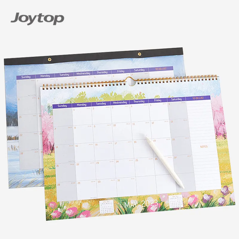 Joytop-تقويم تنازلي للعطلات الأمريكية ، 2023-2024, تقويم سنوي بالزهور ، تقويم بحبل حلزوني ، 18 شهر ، بيع بالجملة