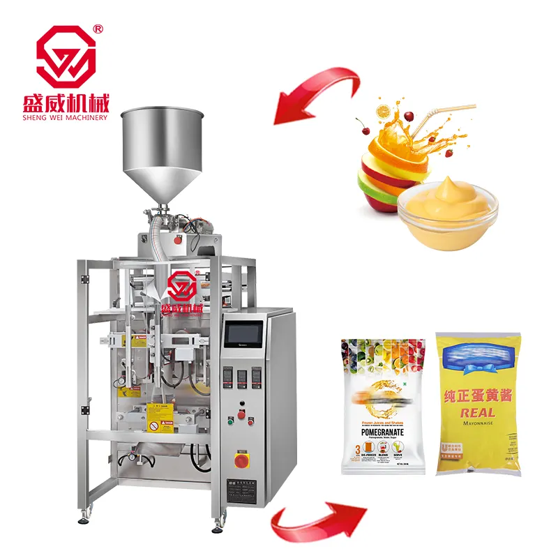 Shengwei Machinery Custom Automático Mini Suco Mostarda Leite Embalagem Maionese Líquida Manual Máquina De Embalagem Líquida De Azeite