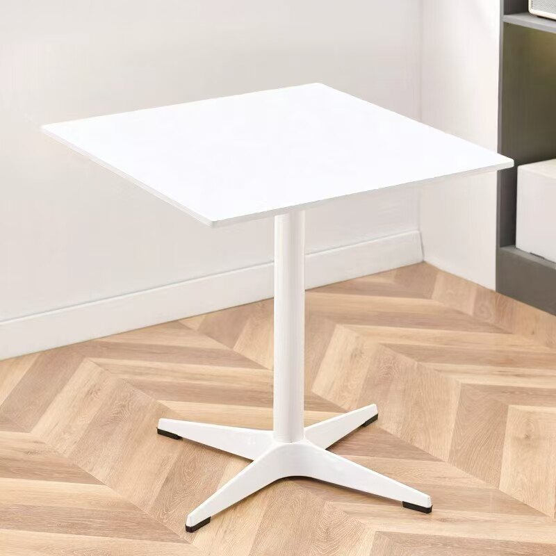 White square table + white legs + lacquered tabletop
