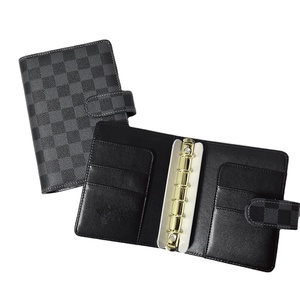 Bán buôn Chất lượng cao lỗ đấm checkerboard chất kết dính ngân sách kế hoạch A5 chất kết dính 6 Vòng phong bì hệ thống Ví - Product Image 1