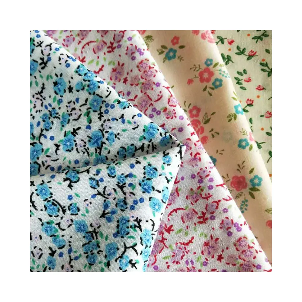 T/C 65/35 45*45 110*76 Polyester/Katoen Poplin Bloemen Gedrukt Geweven Stof Voor Jurk pyjama Blouse